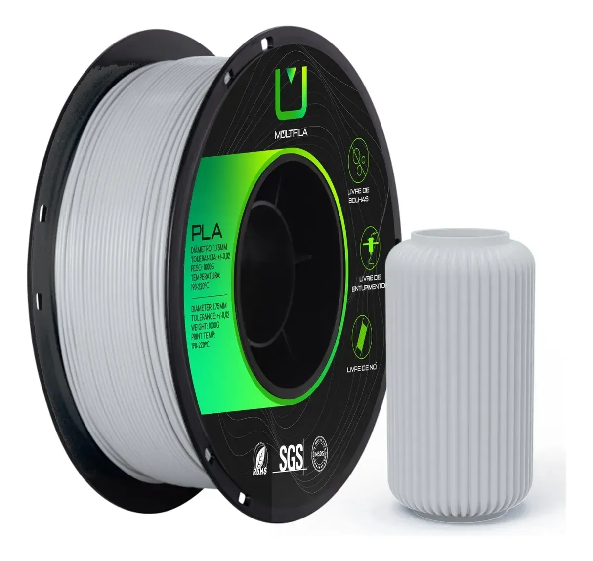 PLA Cinza Tech 1kg
