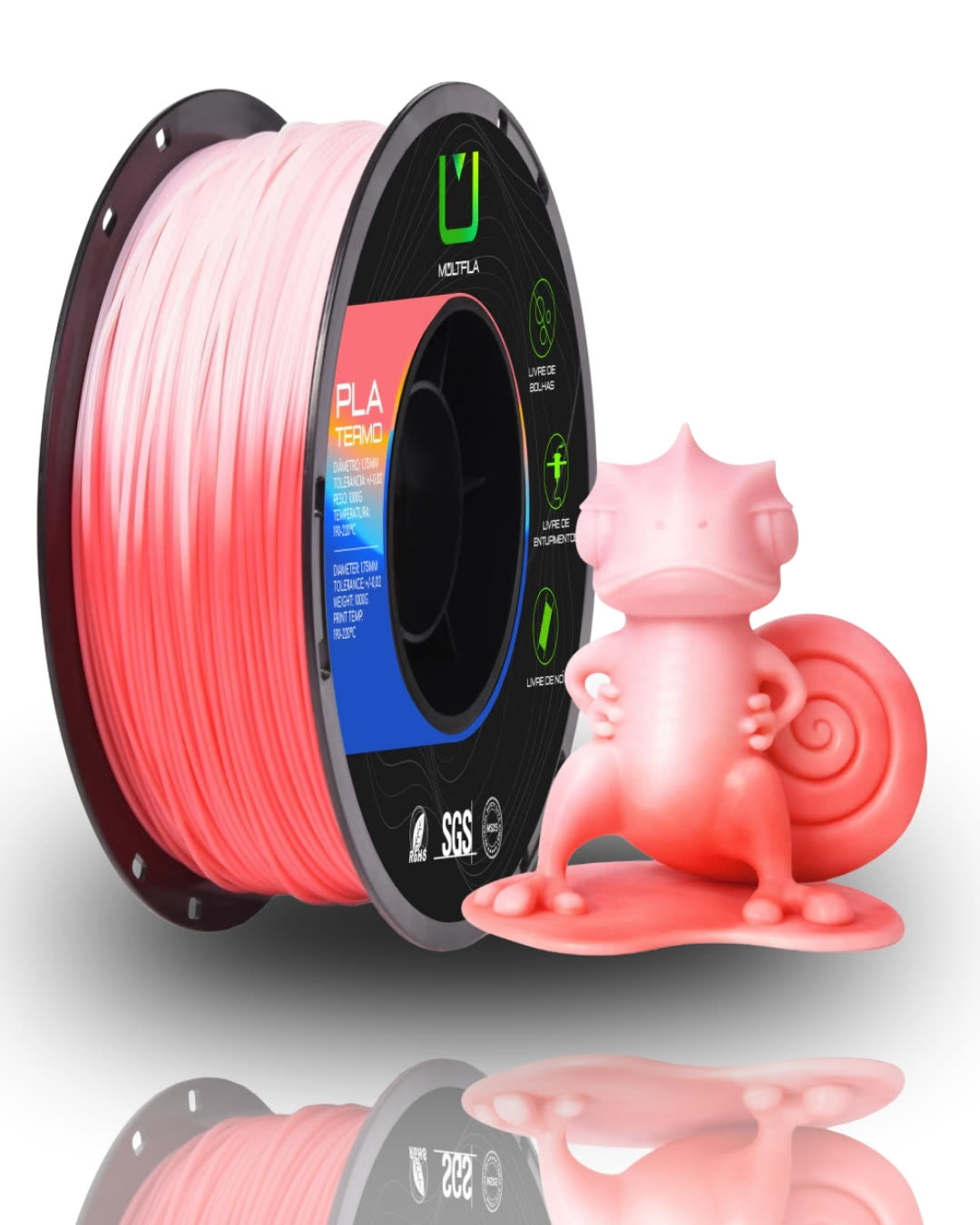 PLA Termo Vermelho e Rosa 1kg
