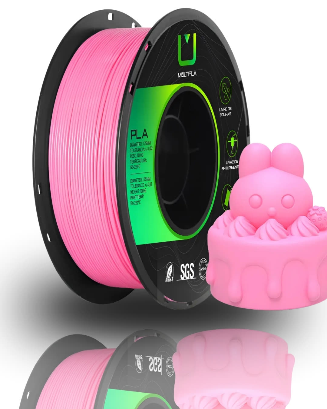 PLA Translúcido Rosa 1kg