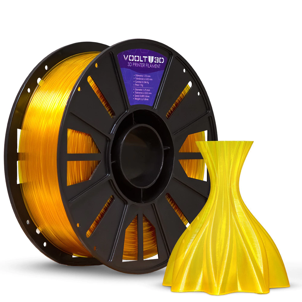 PETG Amarelo Ouro Translúcido Premium 1kg