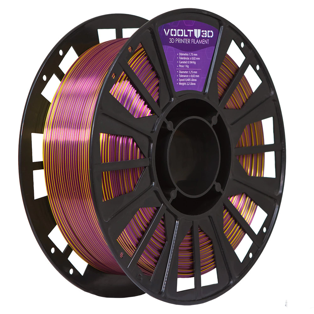 PLA Duo Color Shadow Dourado e Ametista V Silk 1kg