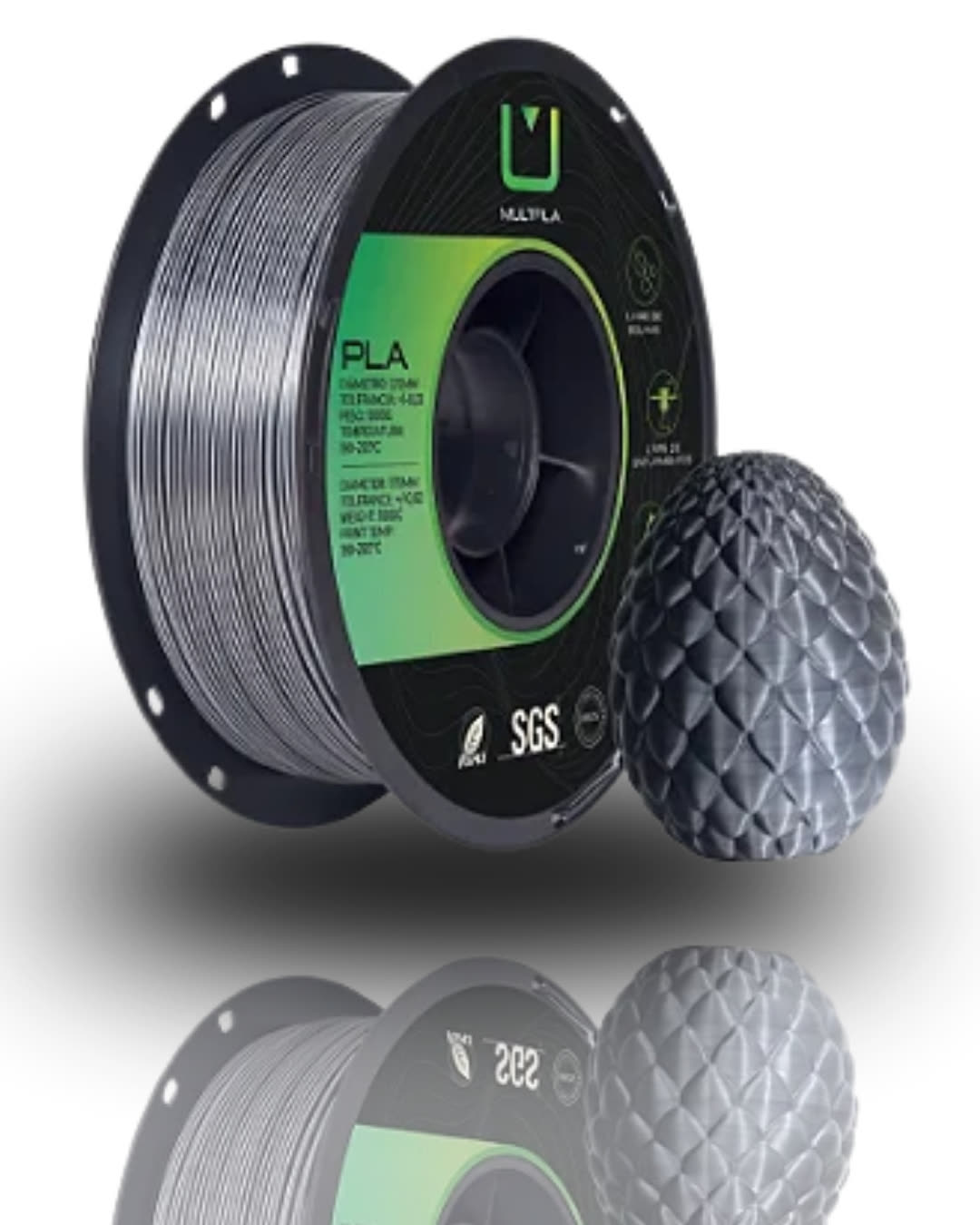 PLA Duo Color Silk Preto e Prata 1kg