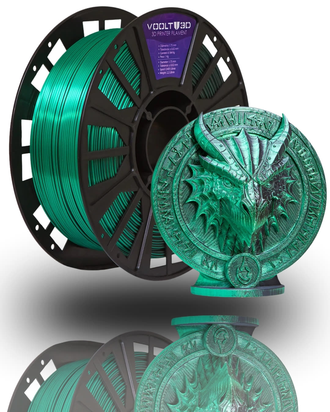 PLA Duo Color Shadow Verde e Preto V Silk 1kg