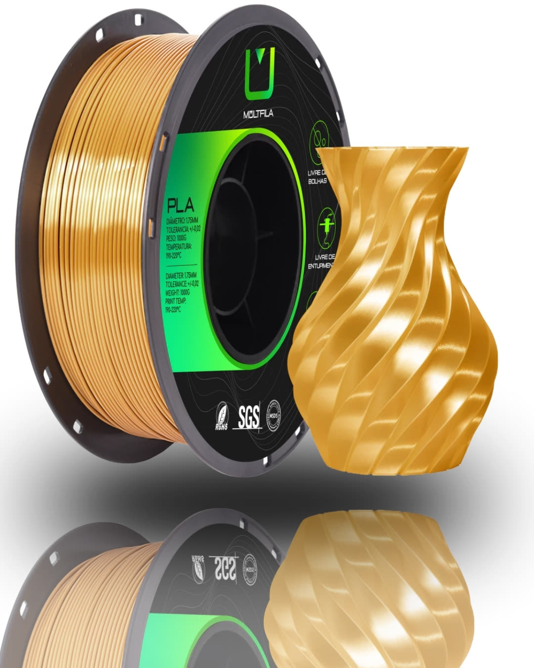 PLA Silk Ouro Envelhecido 1kg
