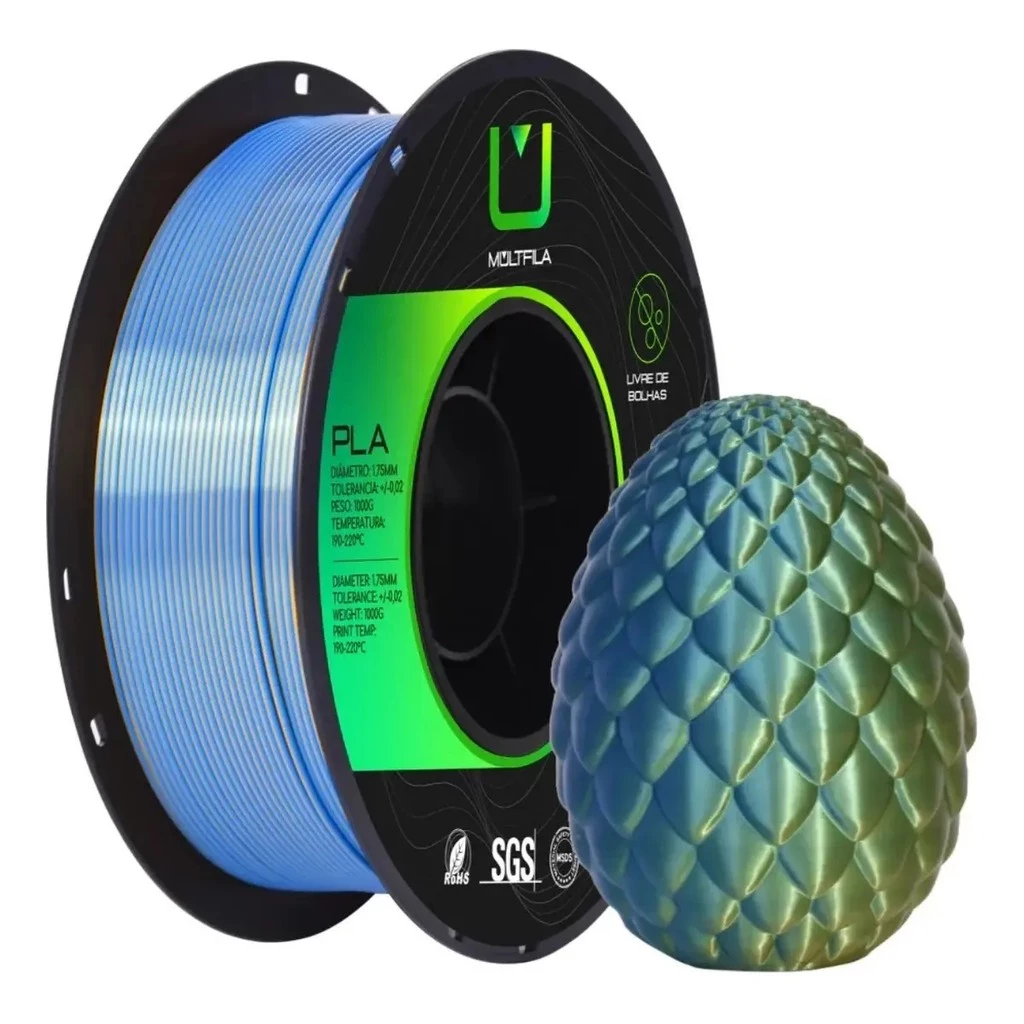 PLA Duo Color Azul e Dourado 1kg