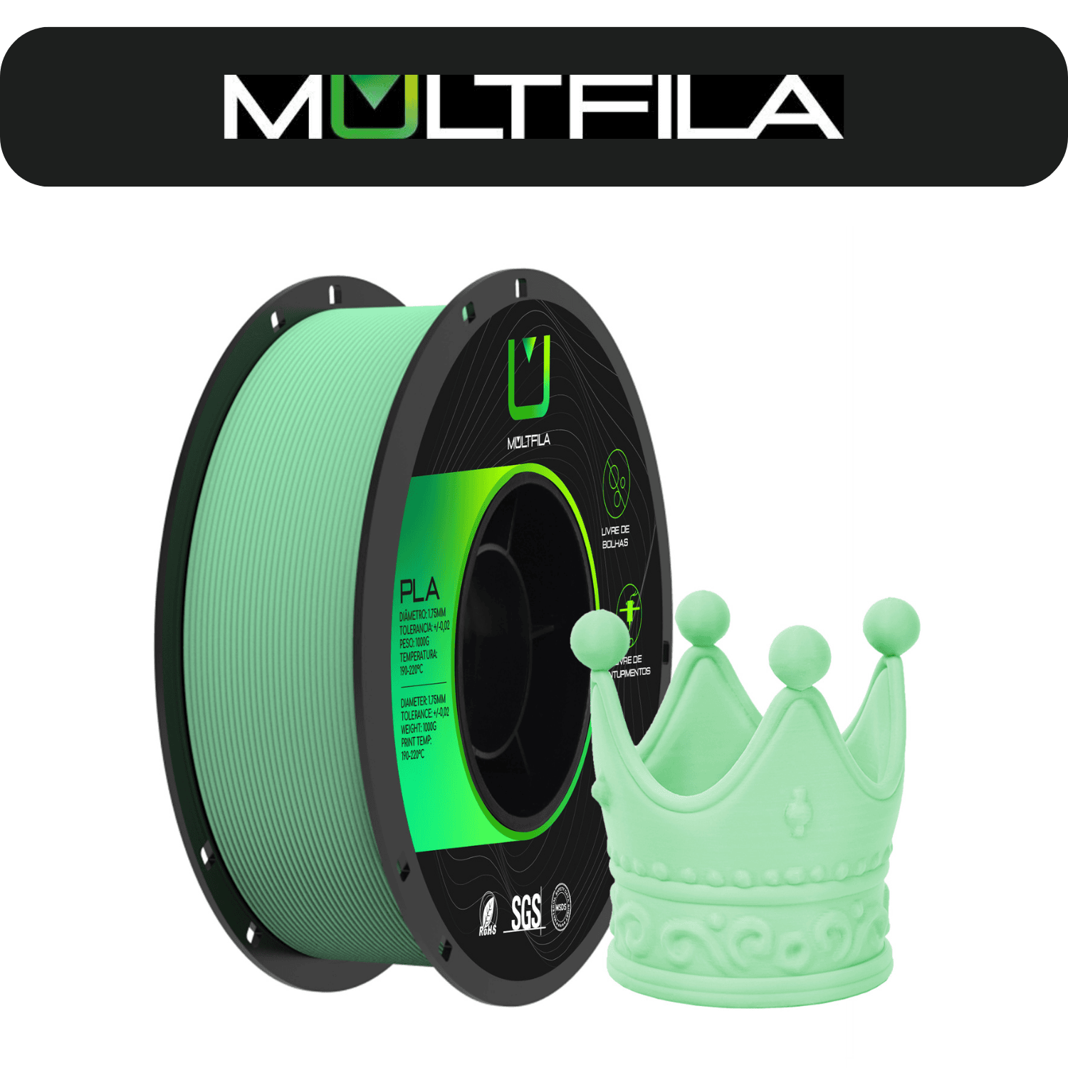 PLA Matte Verde Menta 1kg