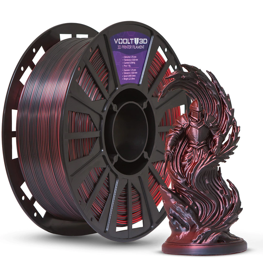 PLA Duo Color Shadow Vermelho e Preto V Silk 1kg