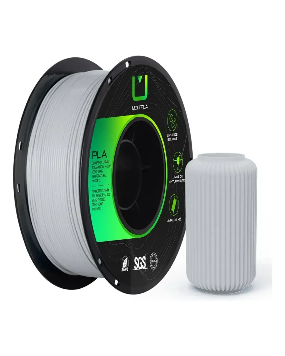 PLA Cinza Tech 1kg