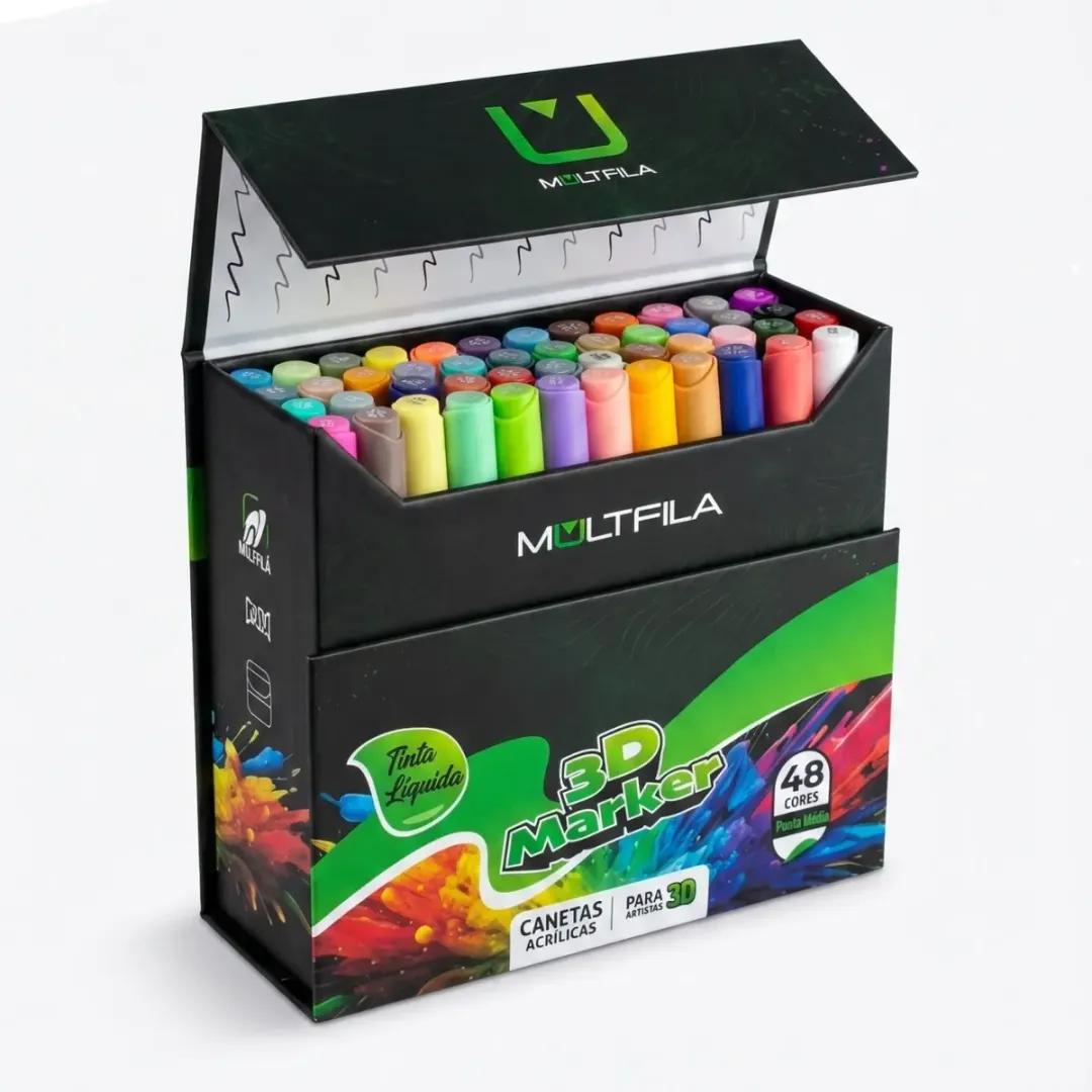 Kit de Canetinha 3D — 48 Cores