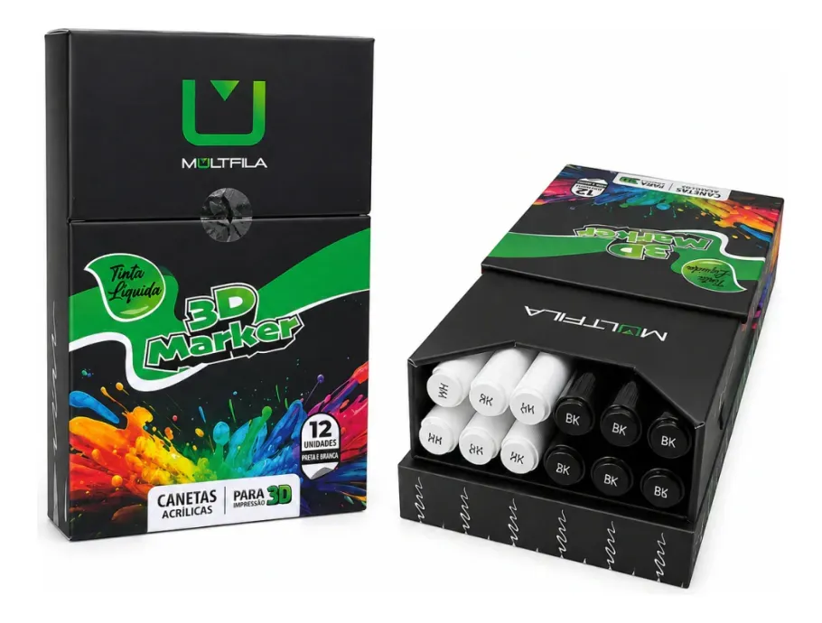 Kit de Canetinha 3D — 12 Cores