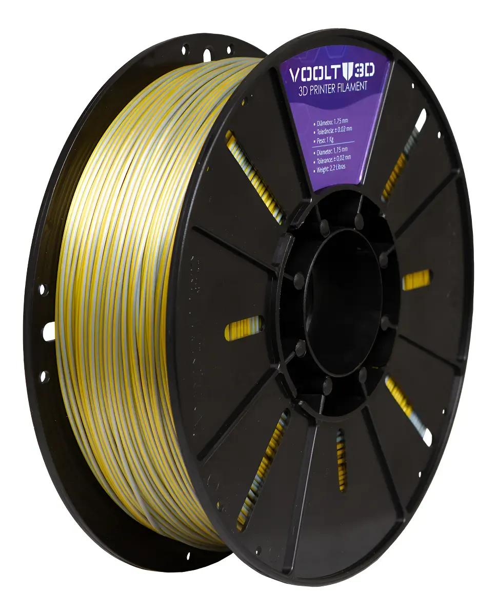 PLA Duo Color Dourado e Aluminio V Silk High Speed 1kg