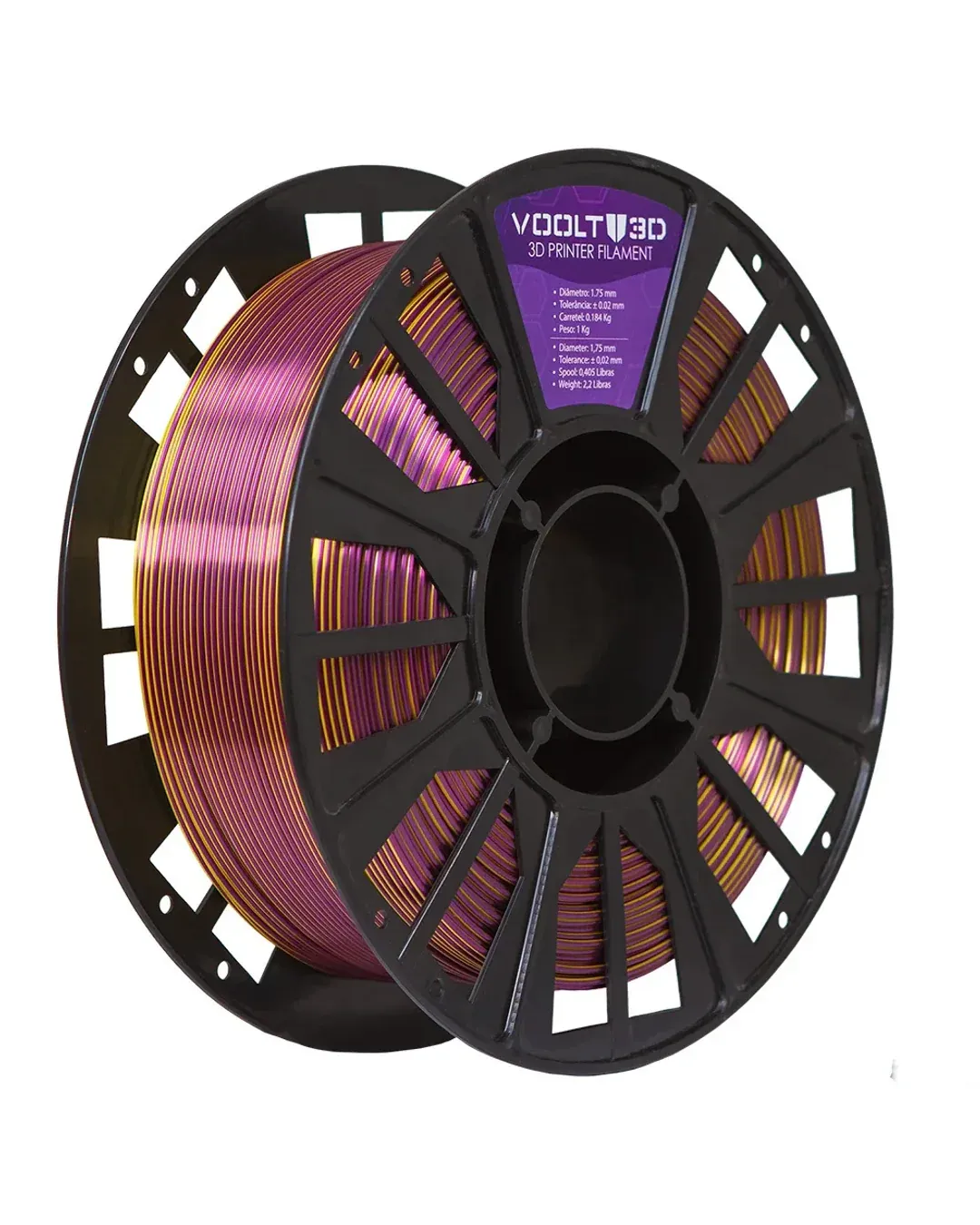 PLA Duo Color Shadow Dourado e Ametista V Silk 1kg