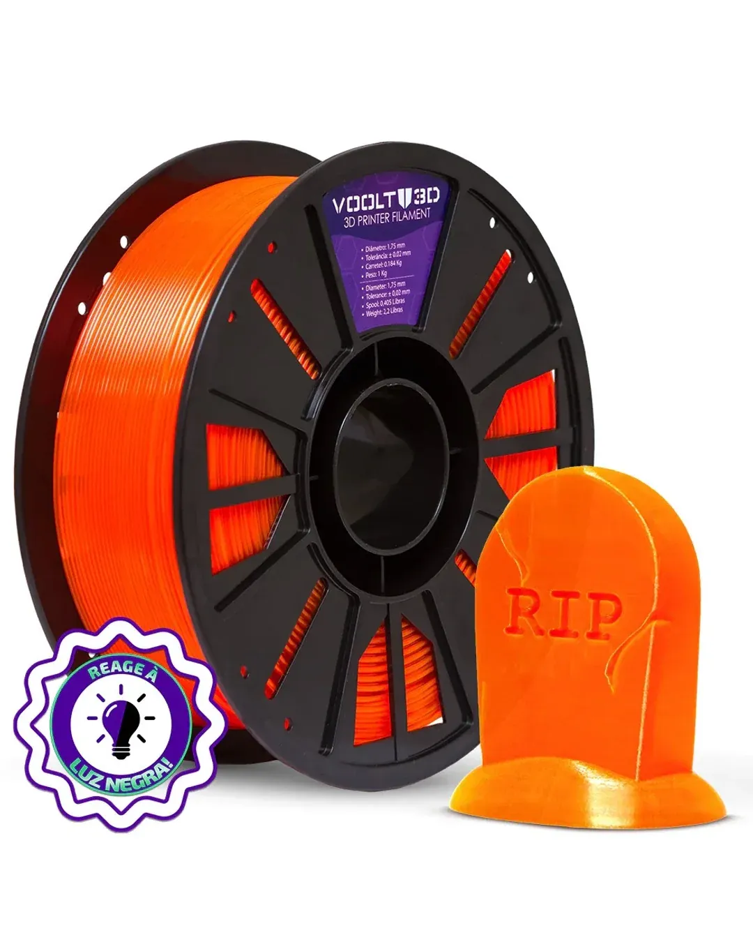 PETG Laranja Neon Translúcido 1kg