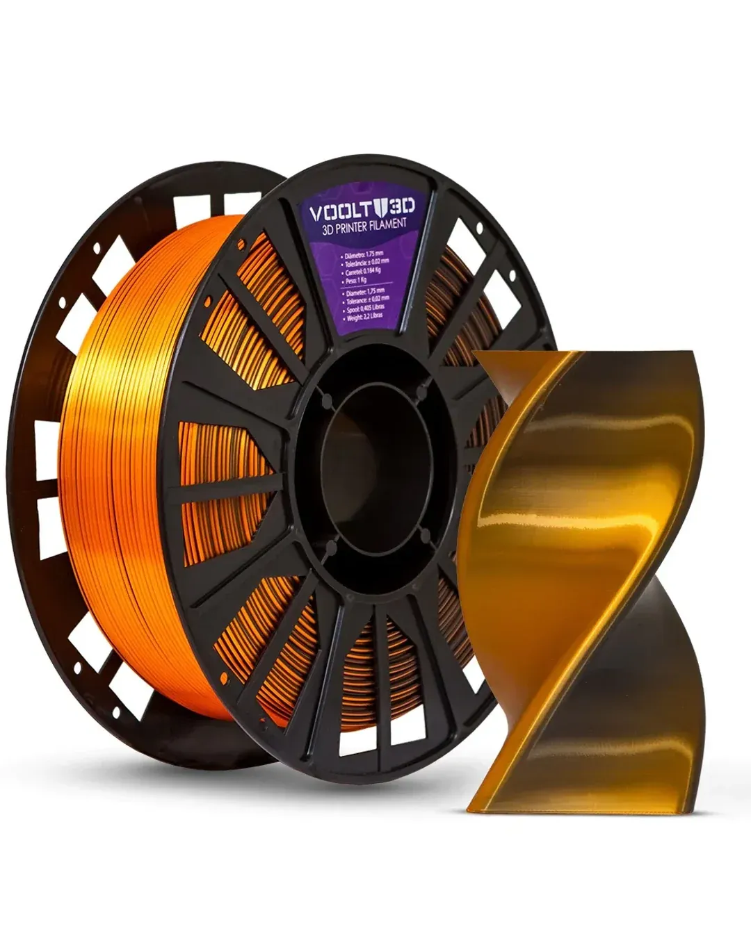 PLA Duo Color Shadow Laranja e Preto V Silk 1kg