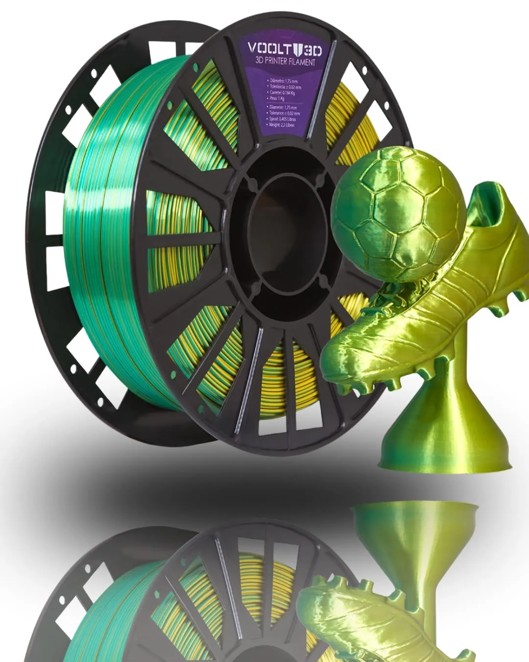 PLA Duo Color Dourado e Verde V Silk 1kg