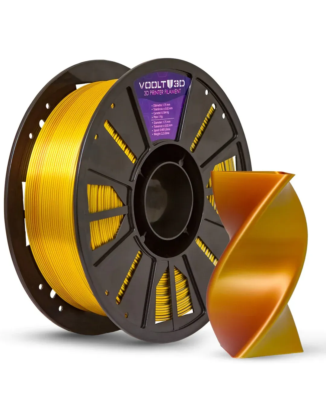 PLA Silk Tri Color Bronze/dourado/prata 1kg