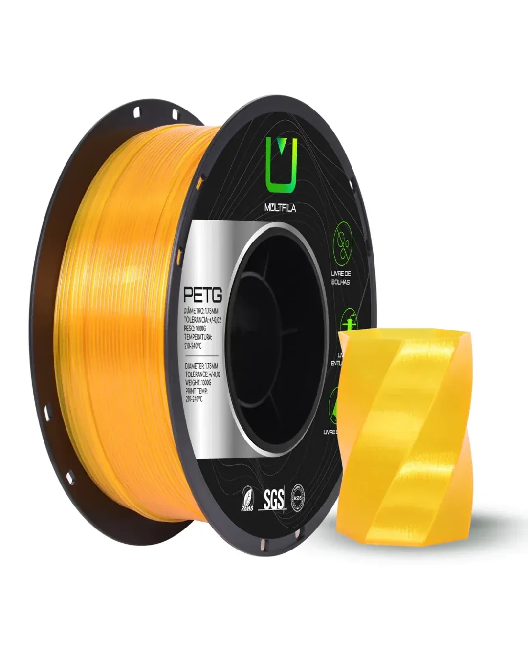 PETG Amarelo Translucido 1kg