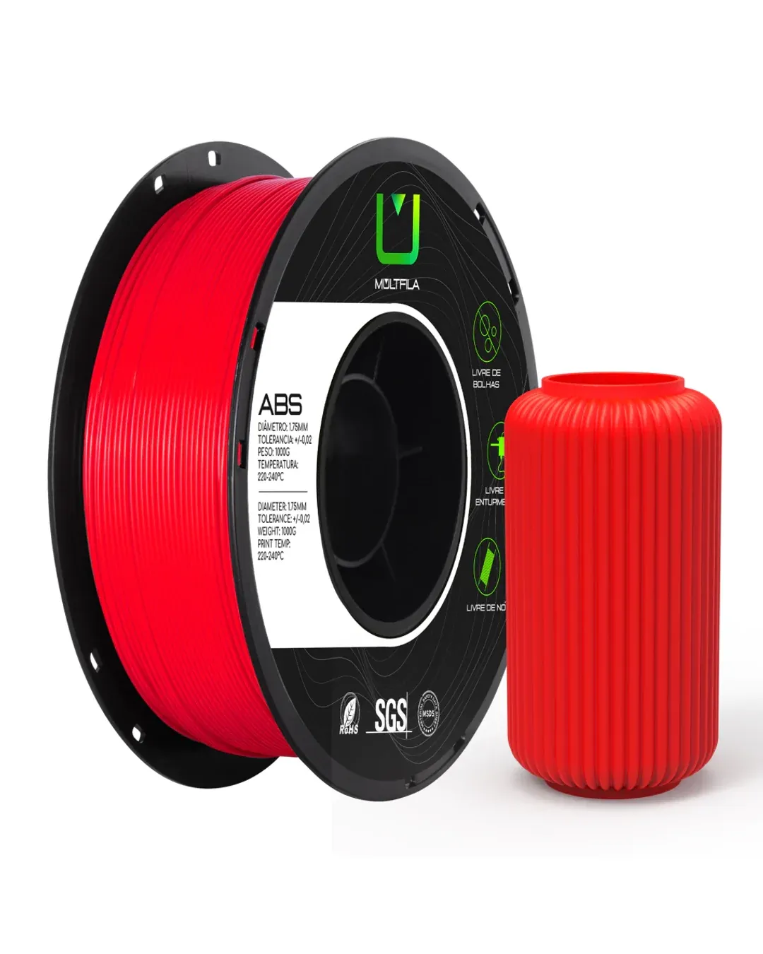 ABS Vermelho 1kg