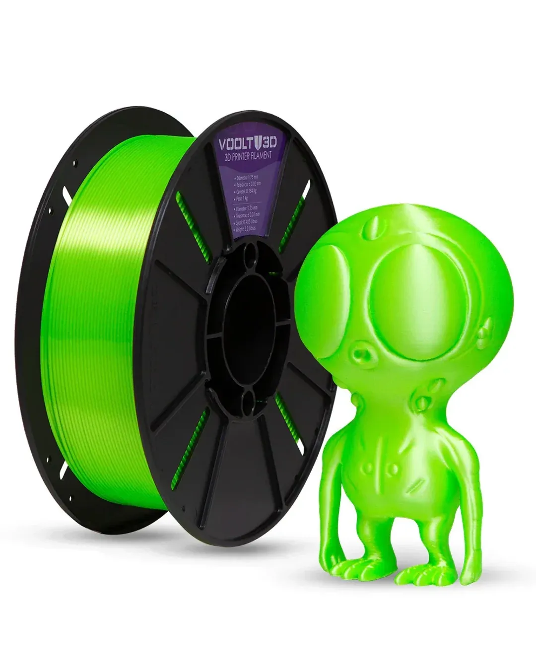 PLA Silk Verde Neon 1kg