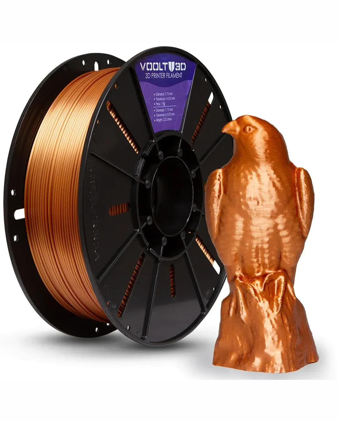 PLA Silk High Speed Cobre Metalizado 1kg