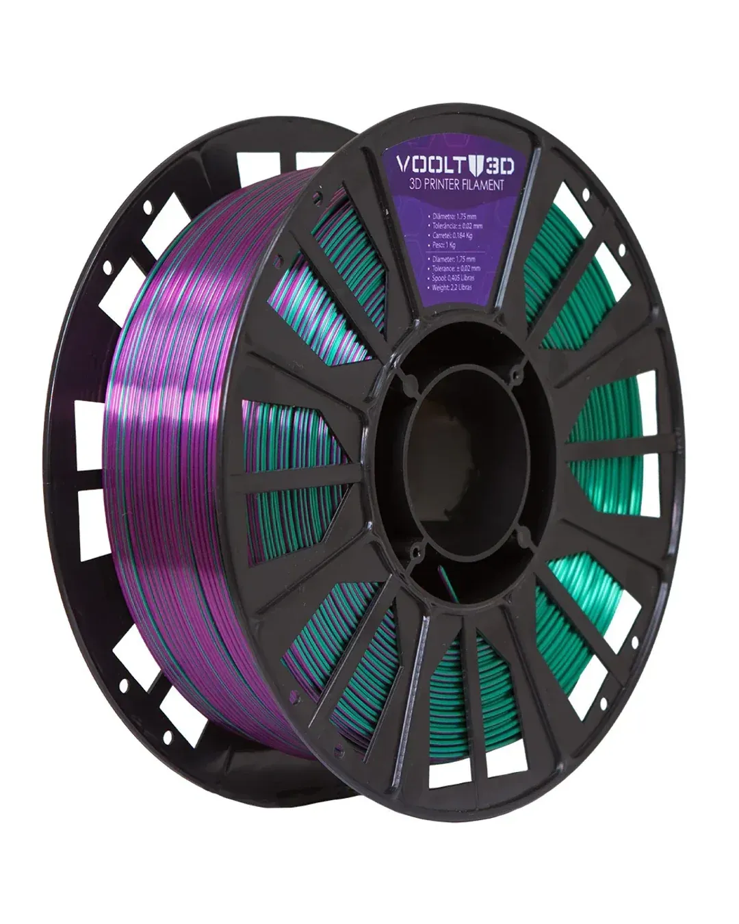 PLA Duo Color Shadow Verde e Ametista V Silk 1kg