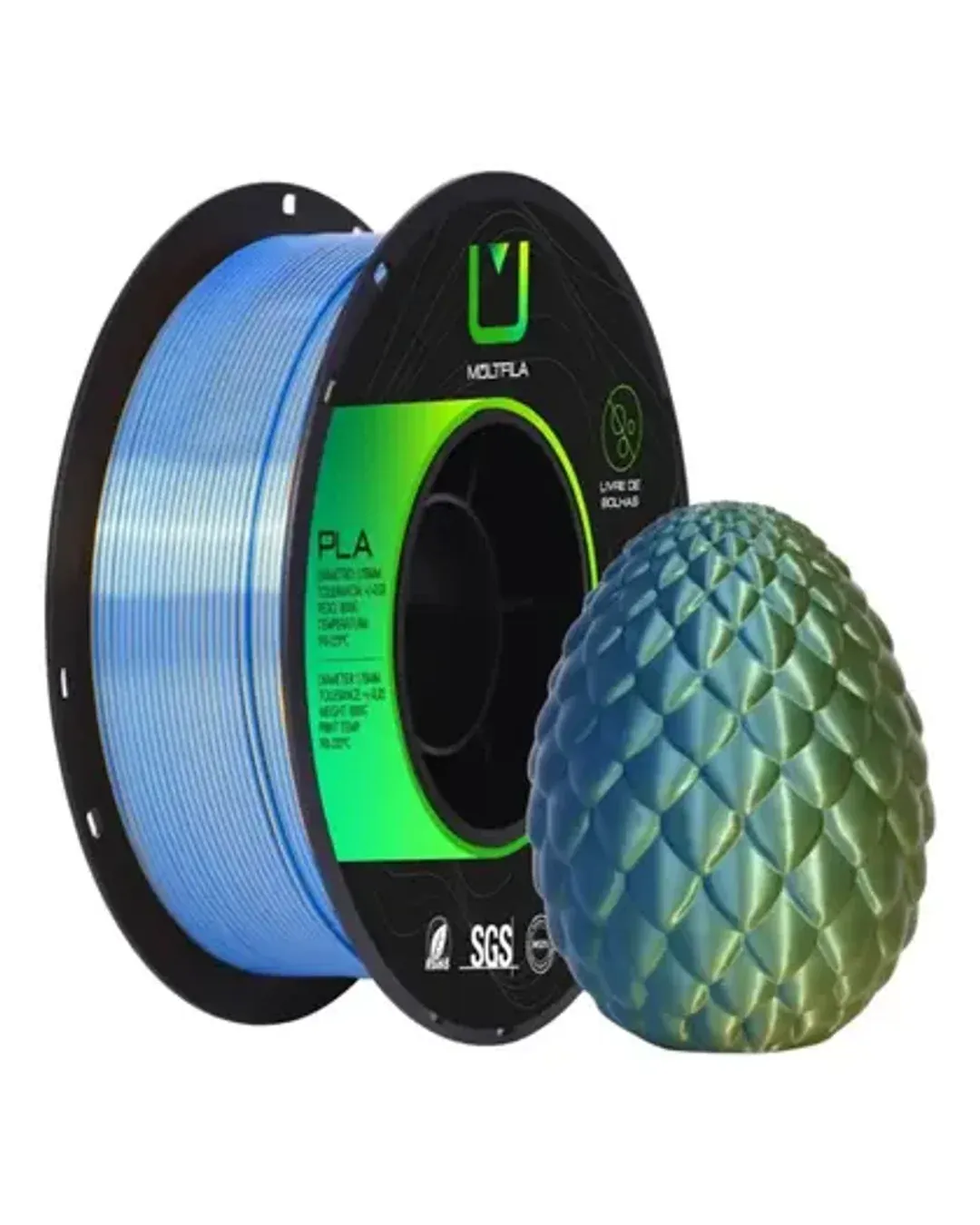 PLA Duo Color Silk Azul e Dourado 1kg