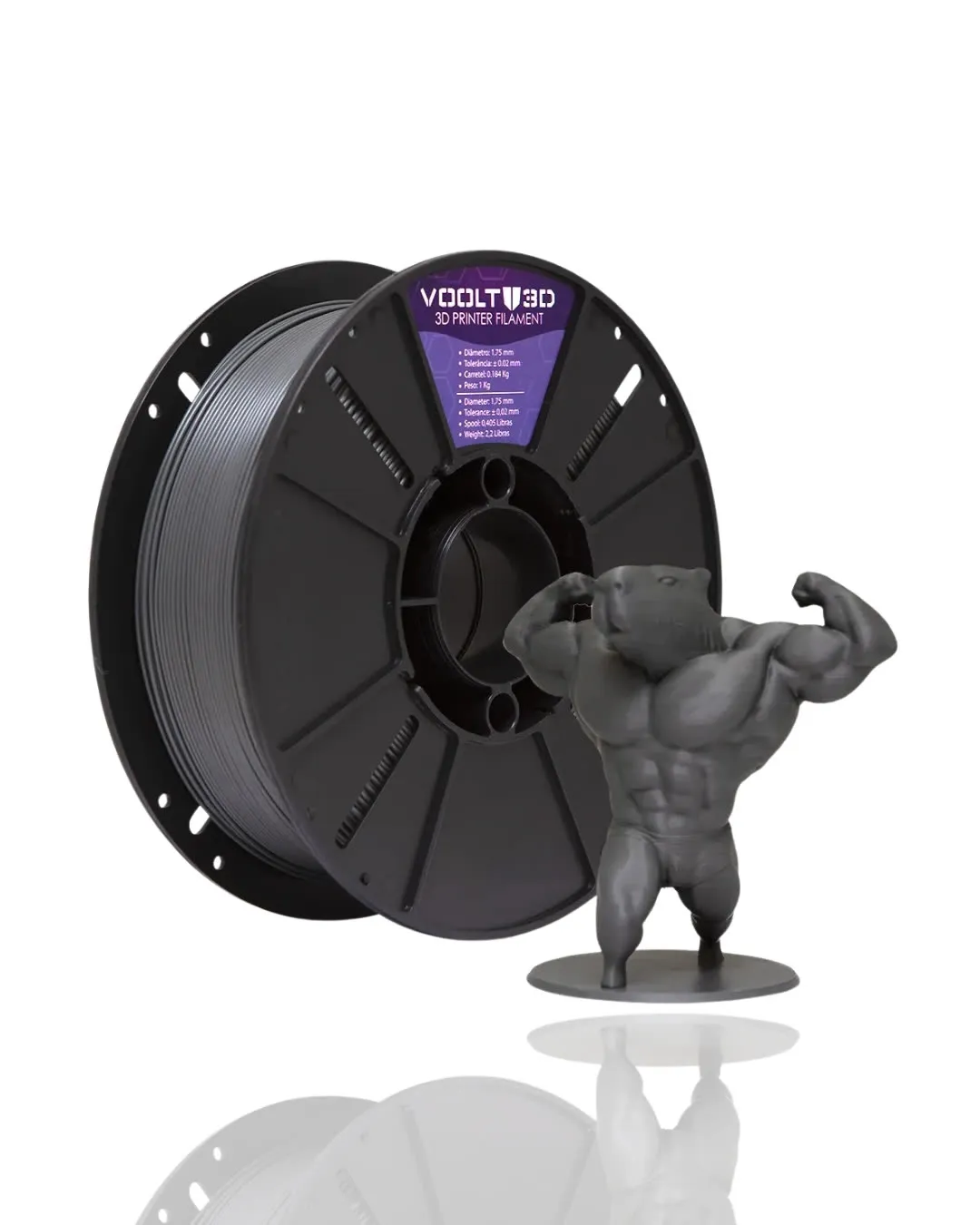 PLA Cinza Grafite Velvet 1kg