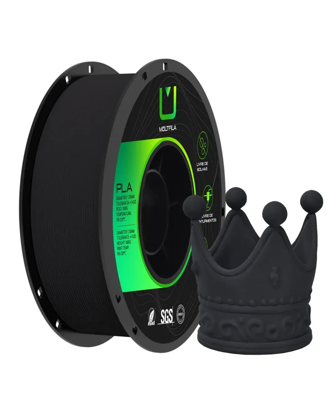 PLA Matte Preto 1kg