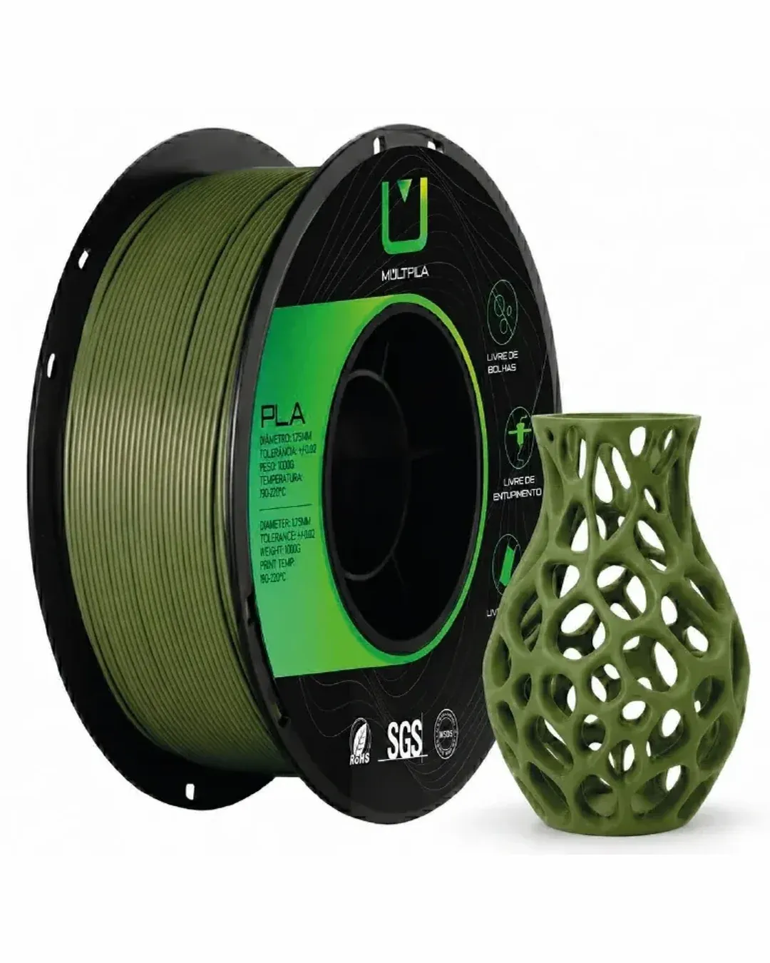 PLA Matte Verde Oliva 1kg