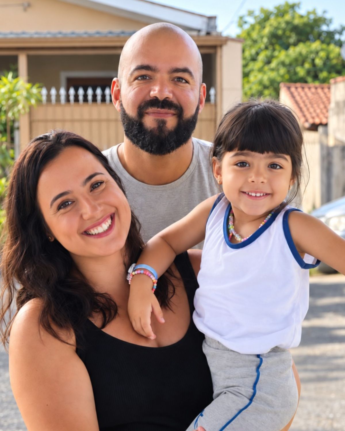 Nathalia, Matheus e a filha